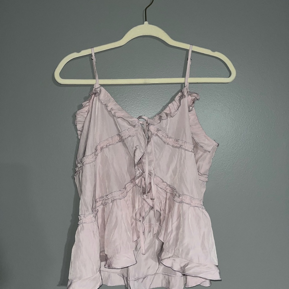 Edikted Light Pink Ruffled Camisole